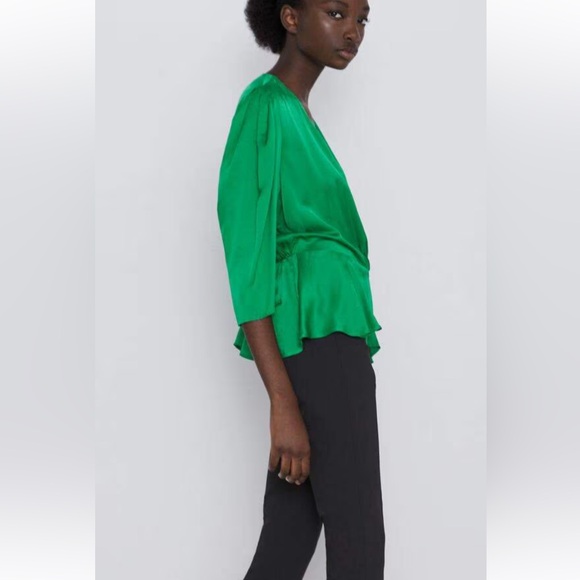 Zara women’s wrap 100% viscose blouse top! Size M - Picture 10 of 15